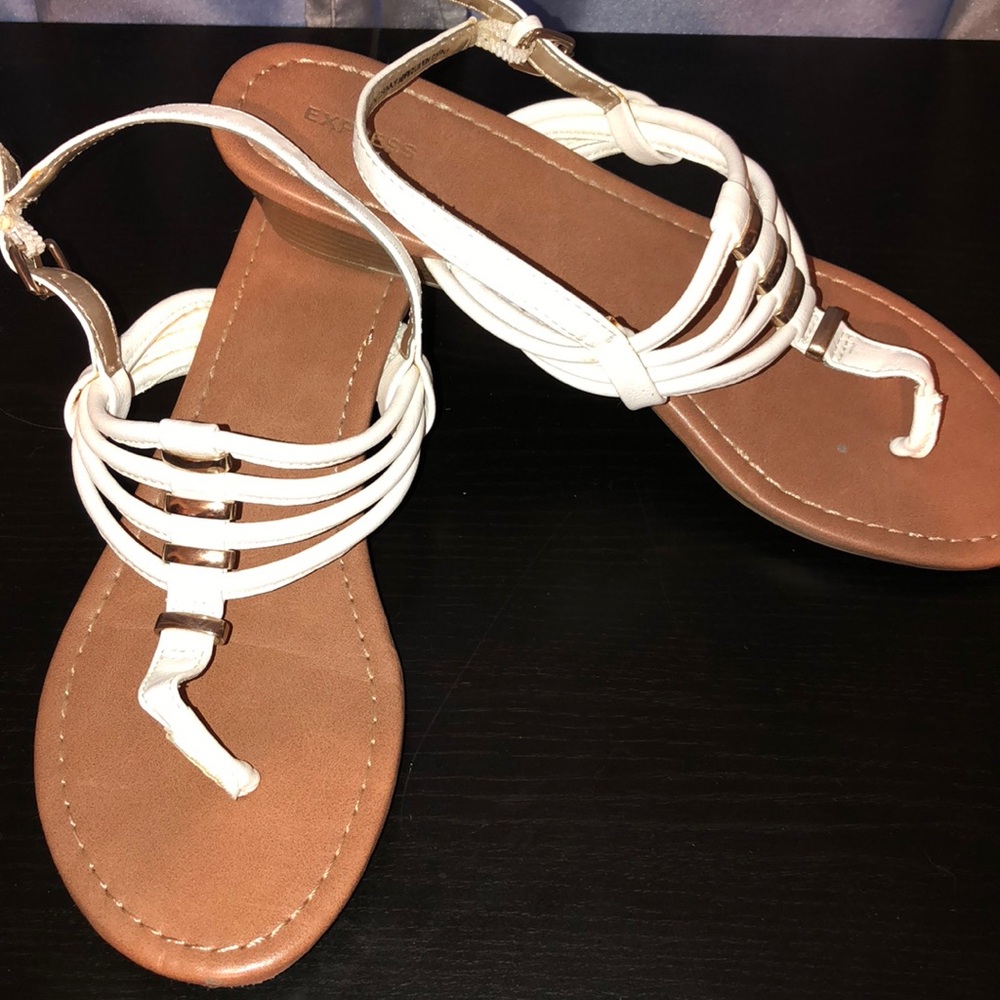 White size 9 sandals from express